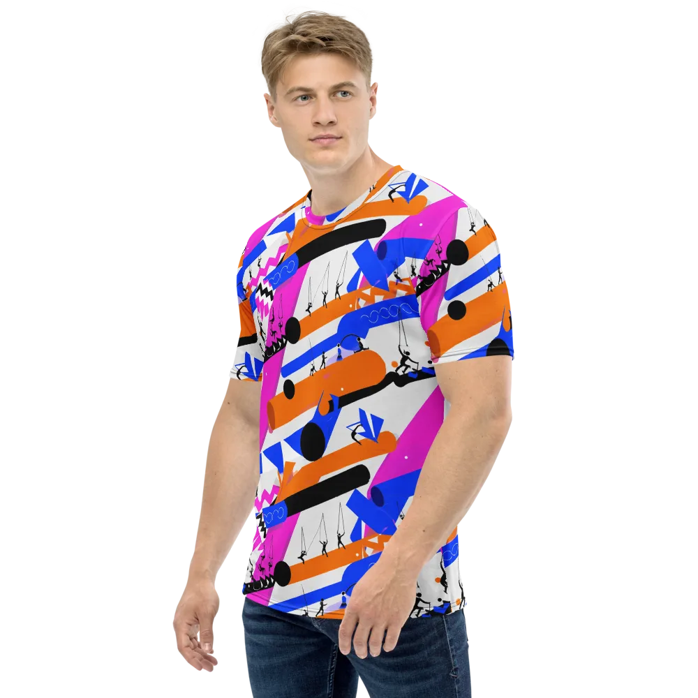 Skyline Swing on Men's Crew Neck T-Shirt — Left