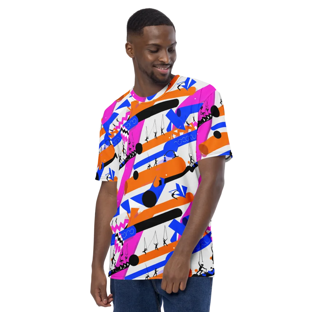 Skyline Swing on Men's Crew Neck T-Shirt — Left
