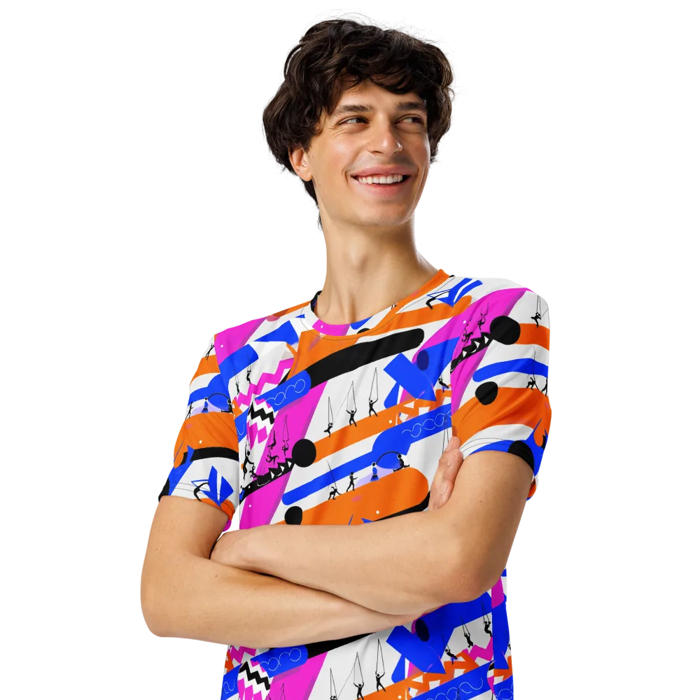 Skyline Swing on Men's Crew Neck T-Shirt — Left Front