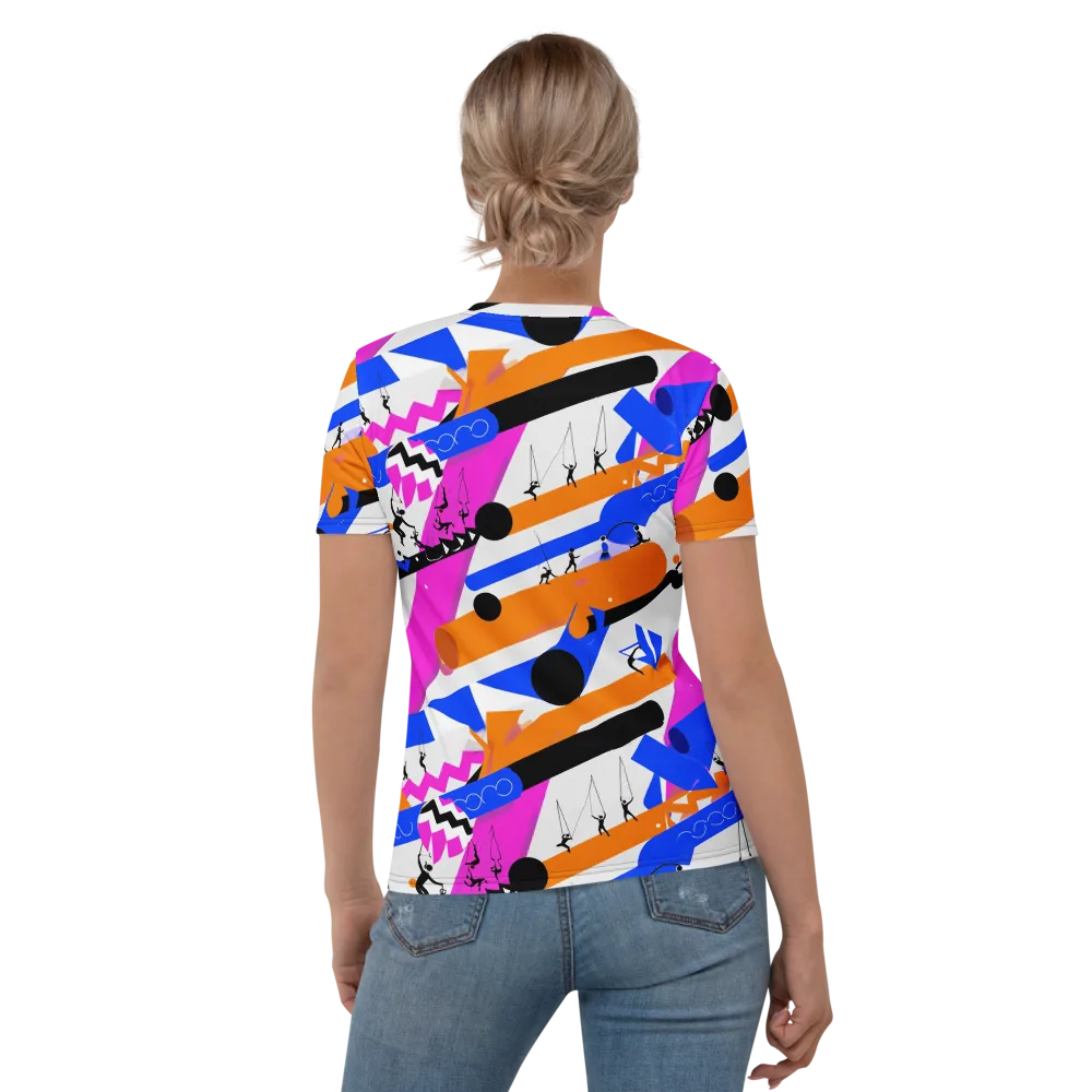 Skyline Swing on Women's Crew Neck T-Shirt — Back