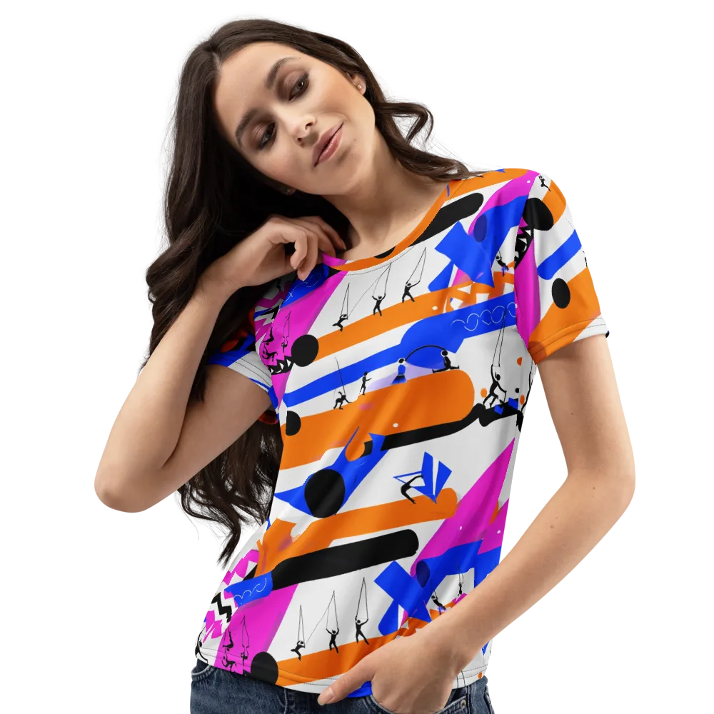 Skyline Swing on Women's Crew Neck T-Shirt — Left Front