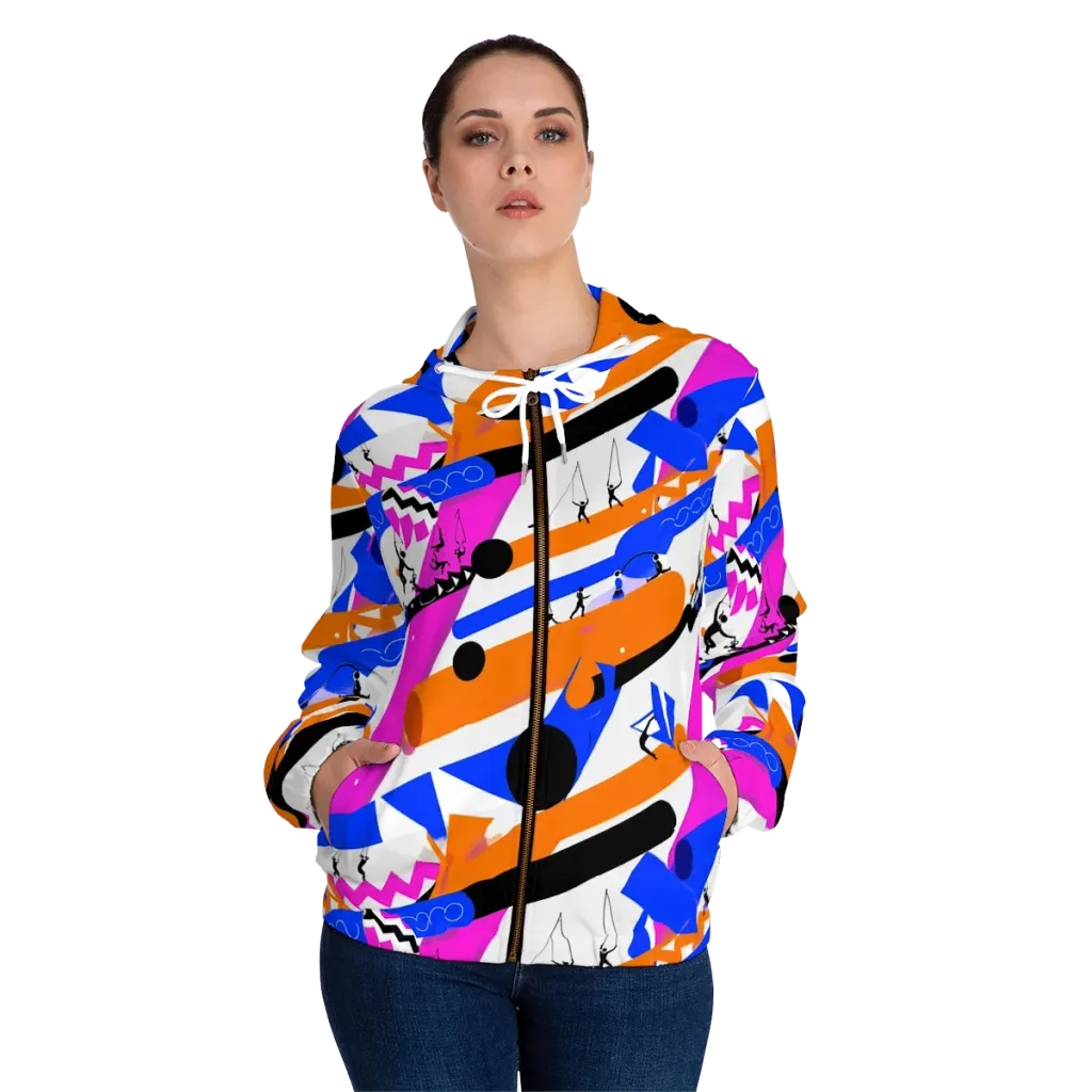 Skyline Swing on Women's Full-Zip Hoodie — Front On Person