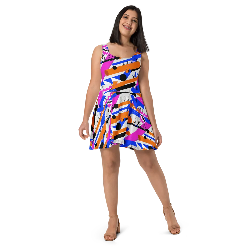 Skyline Swing on Skater Dress — Front