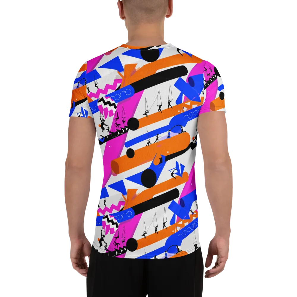 Skyline Swing on Men's Athletic T-Shirt — Back