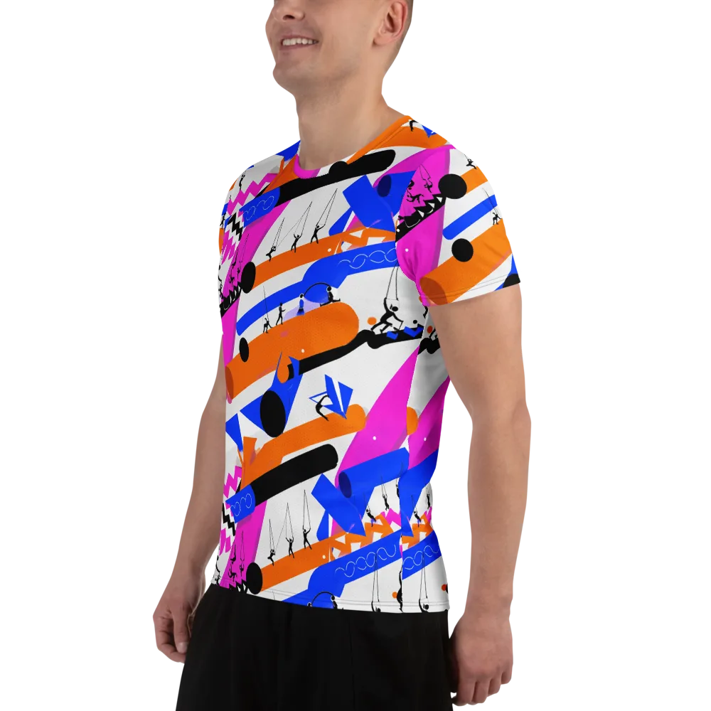 Skyline Swing on Men's Athletic T-Shirt — Left