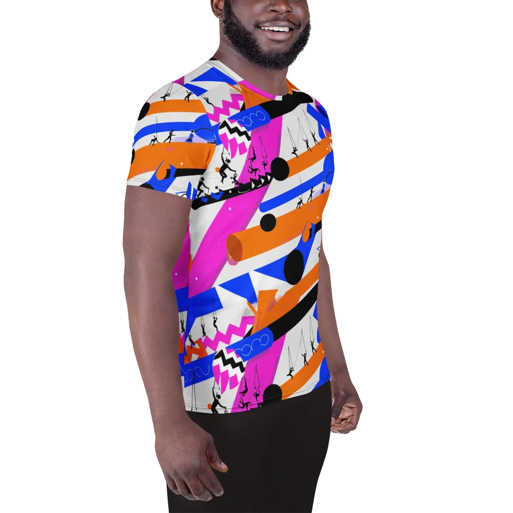Skyline Swing on Men's Athletic T-Shirt — Right
