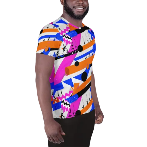 Skyline Swing on a Men's Athletic T-Shirt