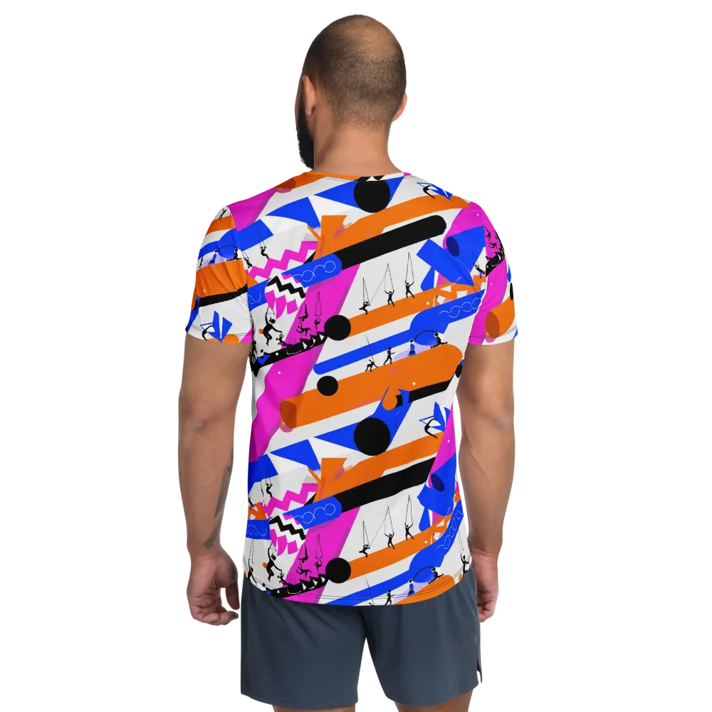 Skyline Swing on Men's Athletic T-Shirt — Back