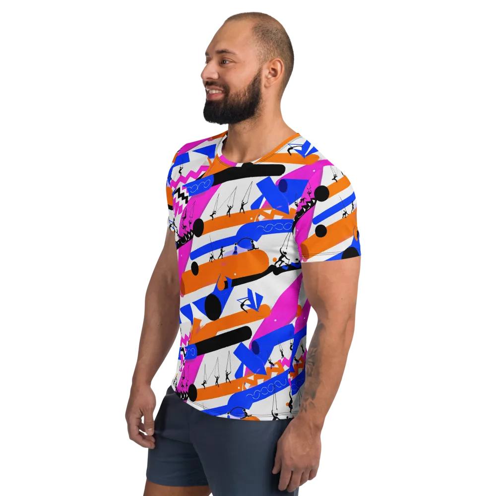 Skyline Swing on Men's Athletic T-Shirt — Left
