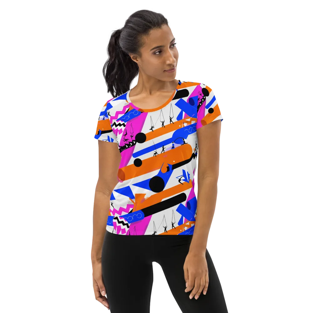Skyline Swing on Women's Athletic T-Shirt — Front