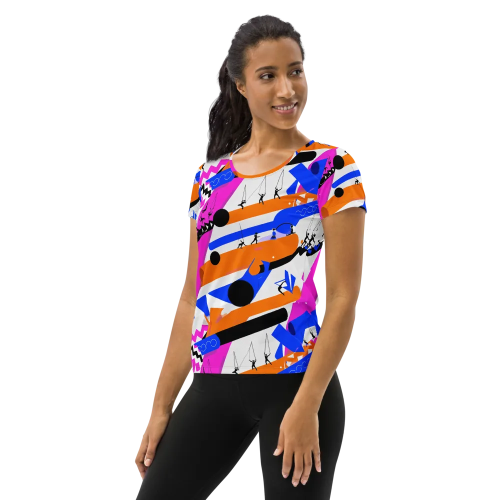 Skyline Swing on Women's Athletic T-Shirt — Left