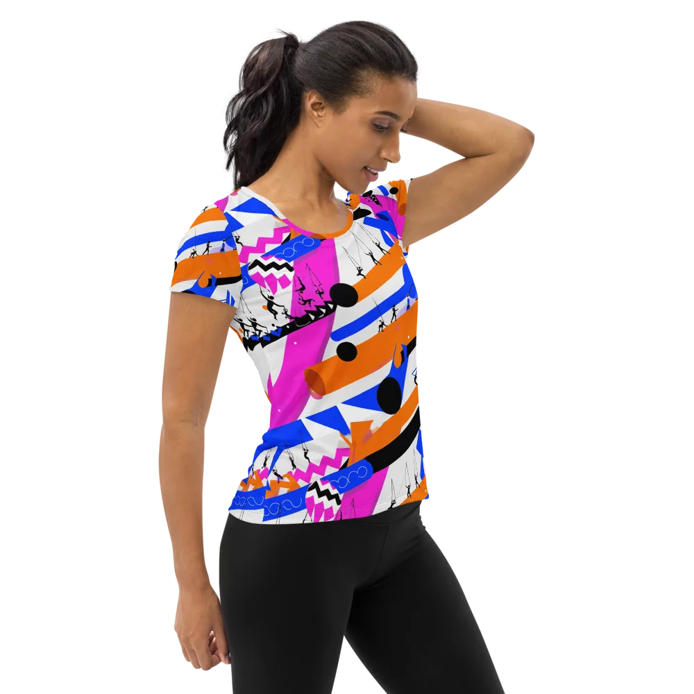 Skyline Swing on Women's Athletic T-Shirt — Right