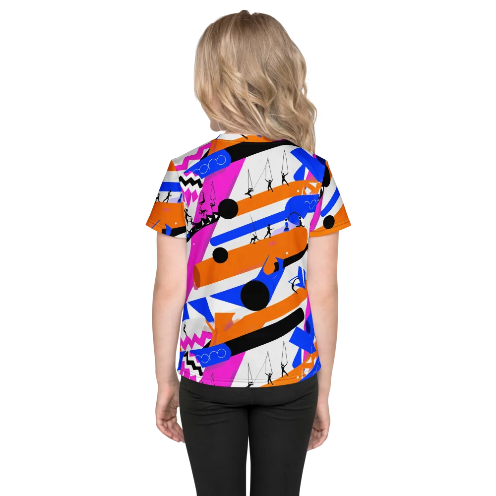Skyline Swing on Kids Crew Neck T-Shirt — Back