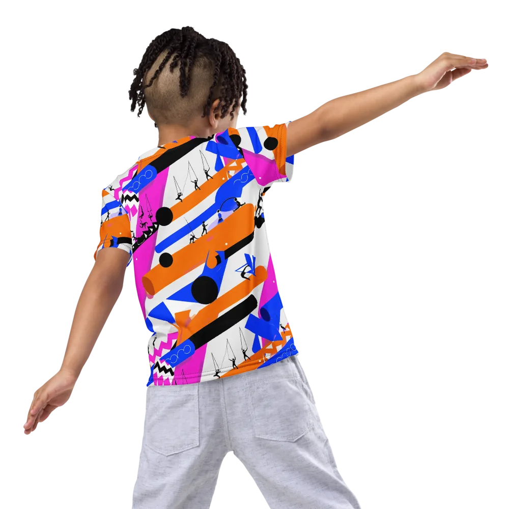 Skyline Swing on Kids Crew Neck T-Shirt — Back