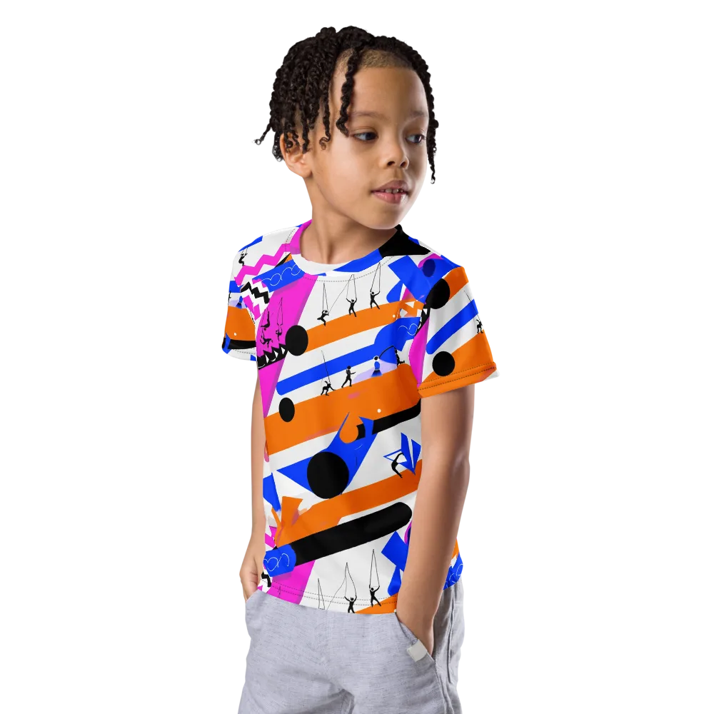 Skyline Swing on Kids Crew Neck T-Shirt — Left Front