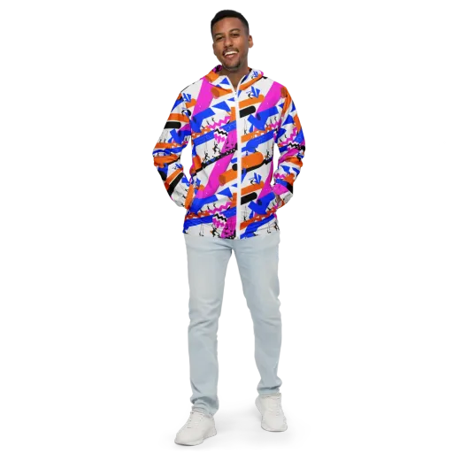 Skyline Swing on a Men's Windbreaker