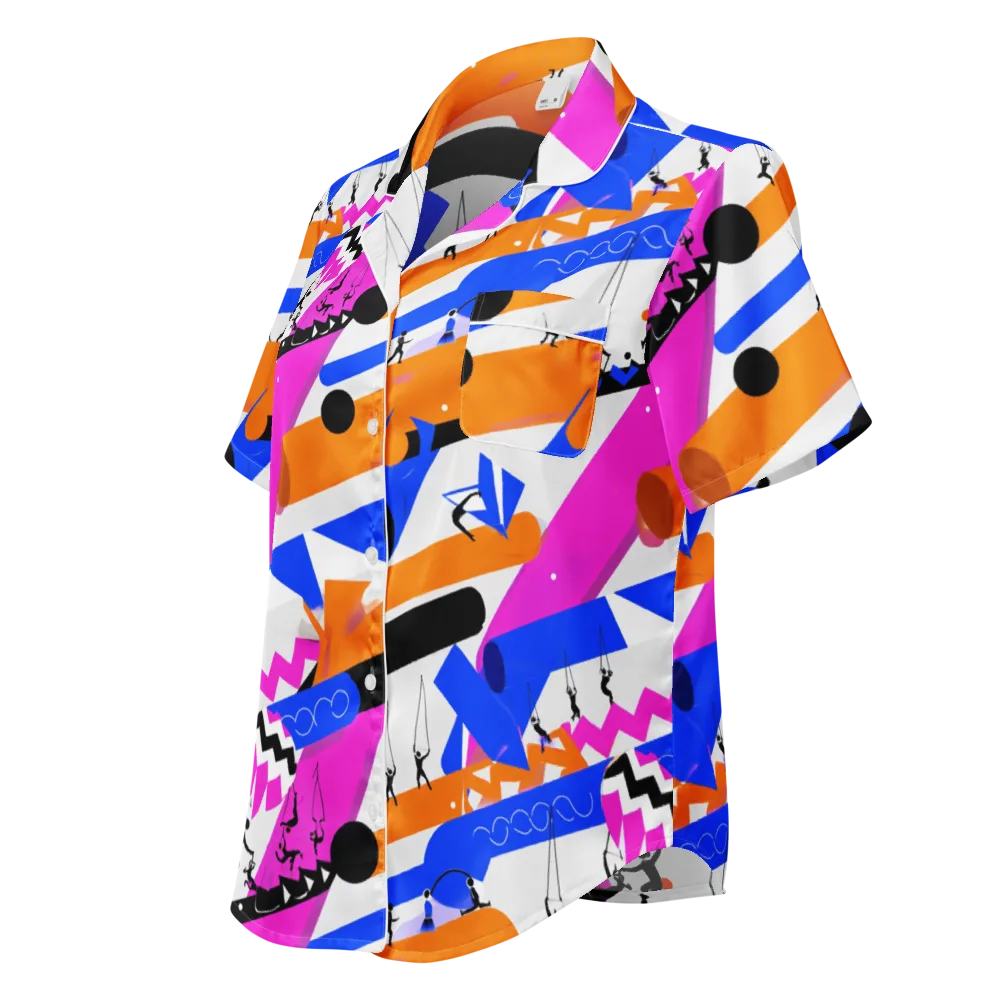 Skyline Swing on Women's Short Sleeve Pajama Top — Left Front
