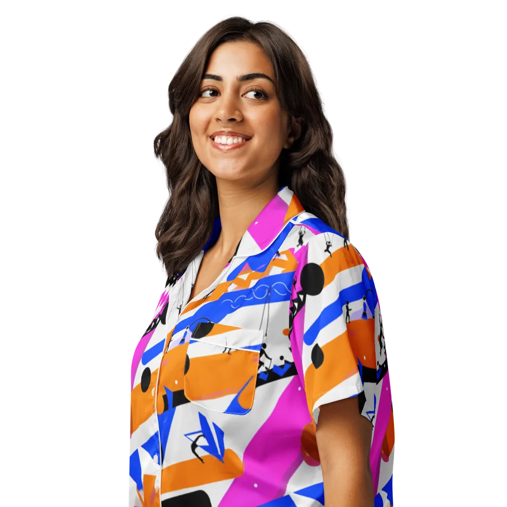 Skyline Swing on Women's Short Sleeve Pajama Top — Left Front