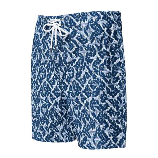 Blue Garden Lattice on a Men's Board Shorts