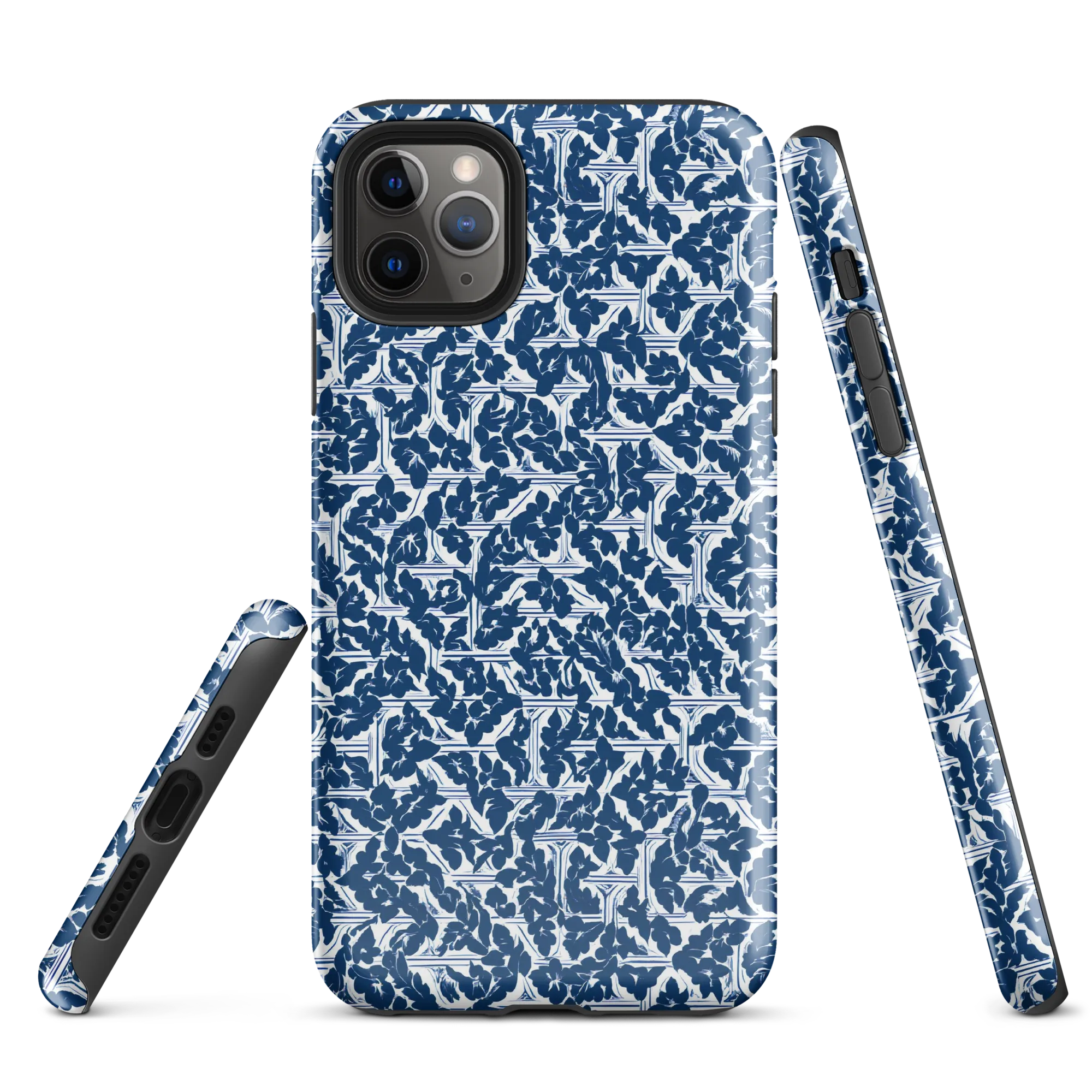 Blue Garden Lattice on Tough Case for iPhone® — Front