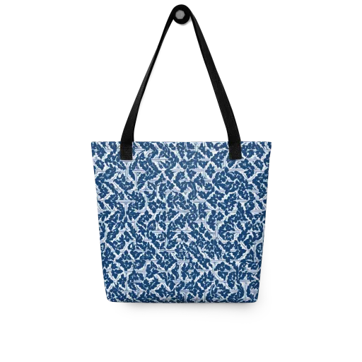 Blue Garden Lattice on a Tote Bag