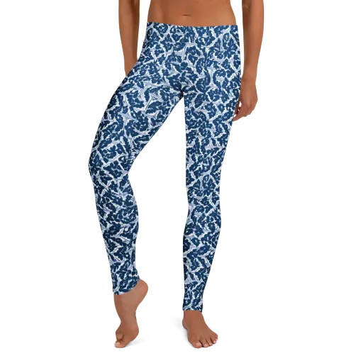 Blue Garden Lattice on a Leggings