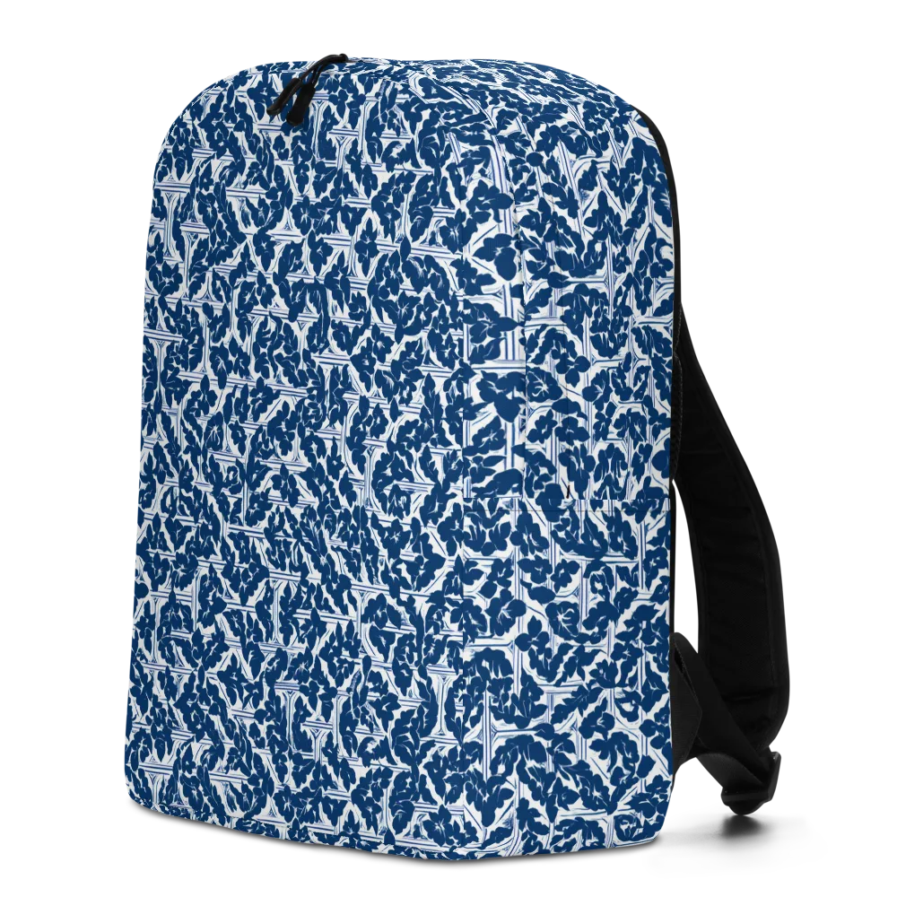Blue Garden Lattice on Minimalist Backpack — Left