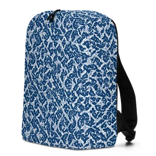 Blue Garden Lattice on a Minimalist Backpack