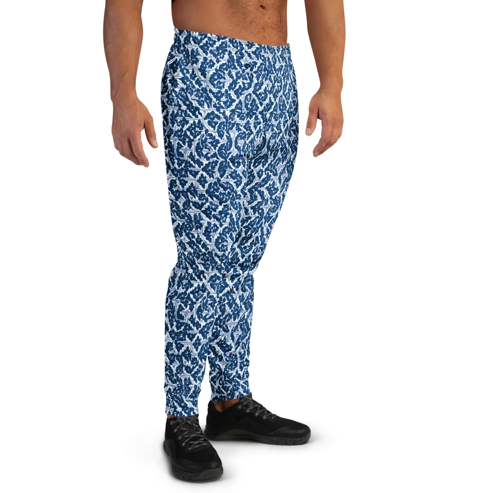 Blue Garden Lattice on Men's Joggers — Right
