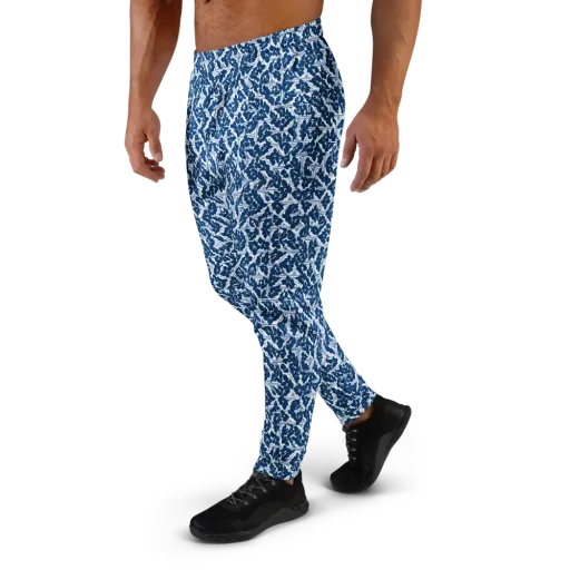 Blue Garden Lattice on a Men's Joggers