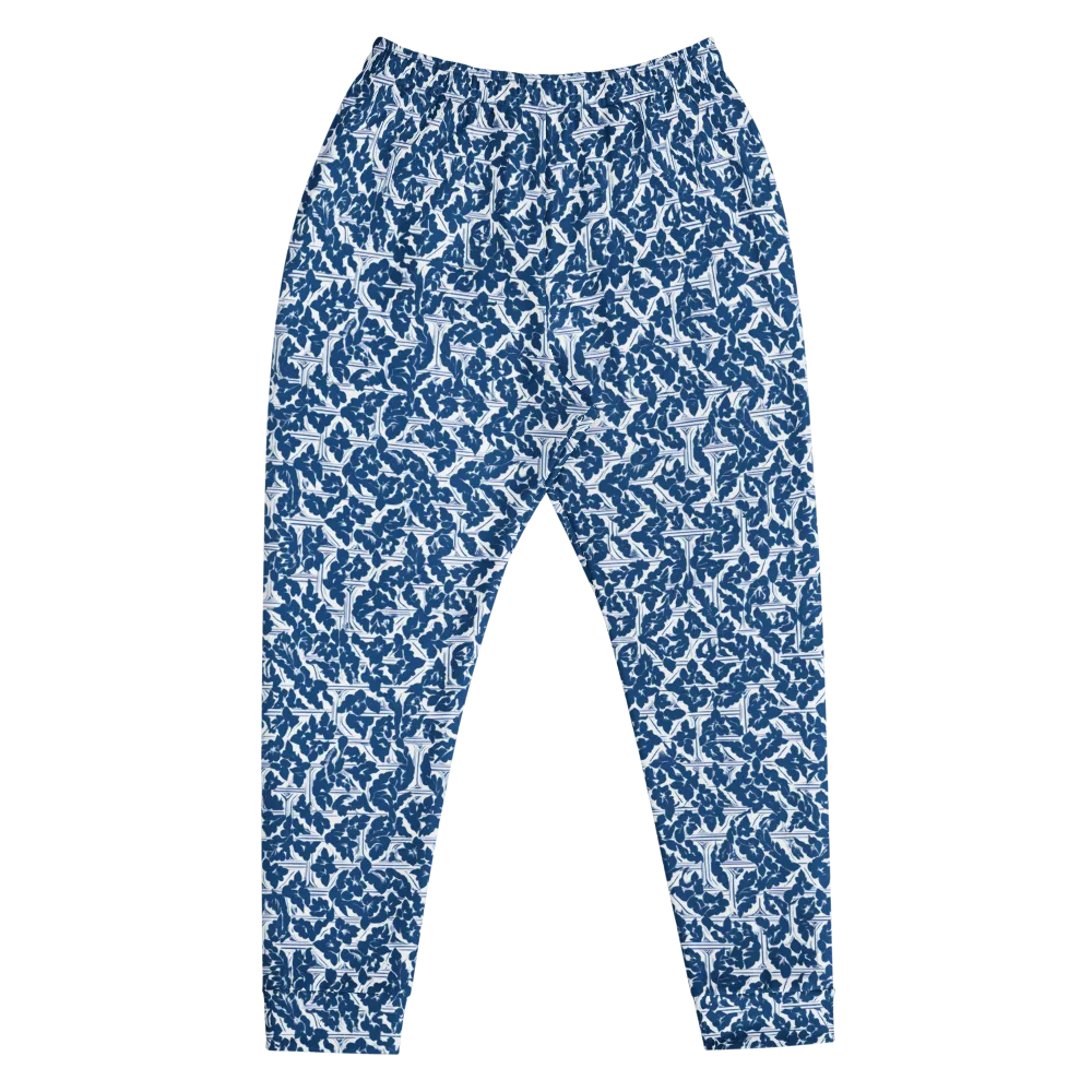 Blue Garden Lattice on Men's Joggers — Front