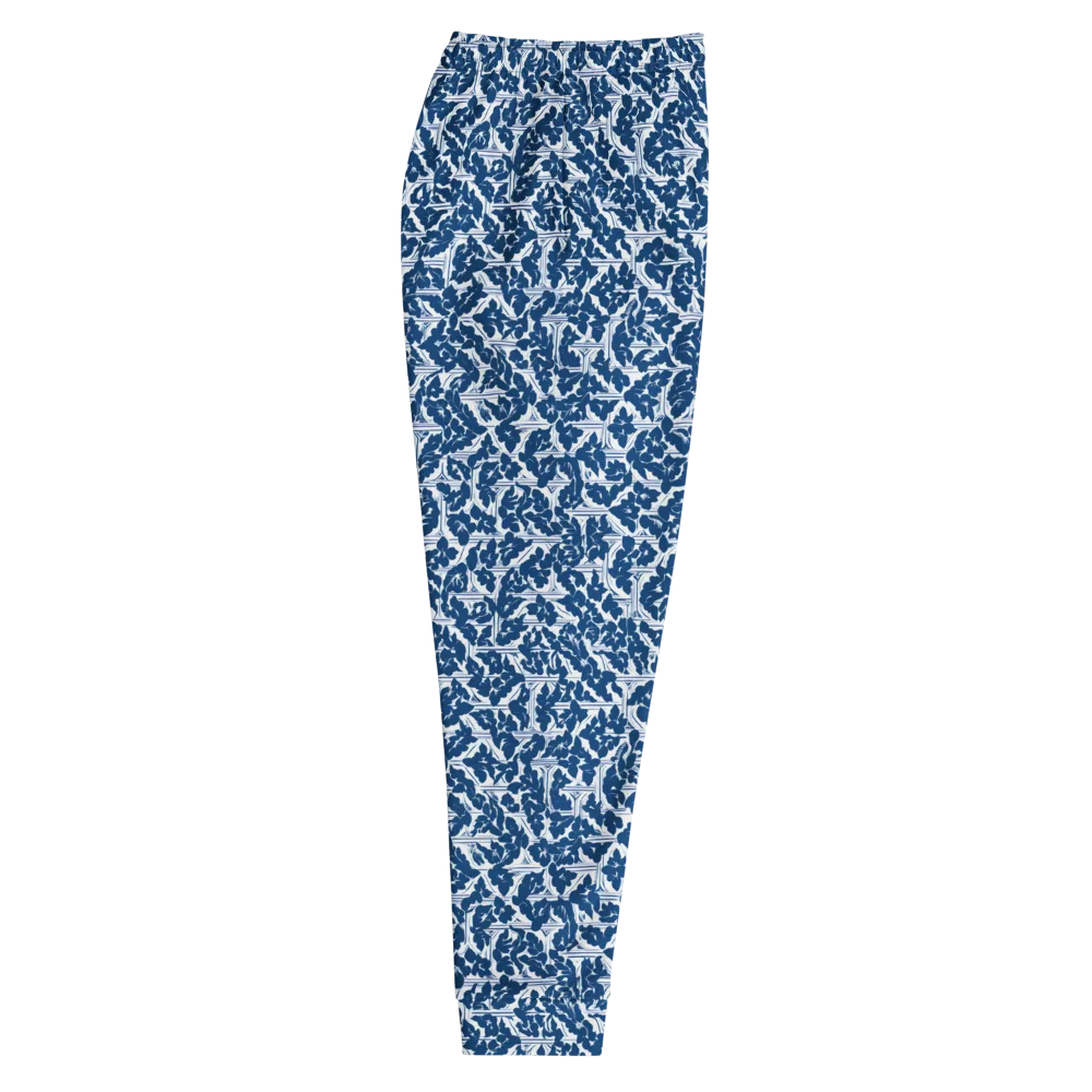 Blue Garden Lattice on Men's Joggers — Right