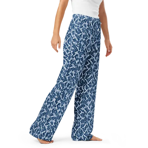 Blue Garden Lattice on a Women's Pajama Pants