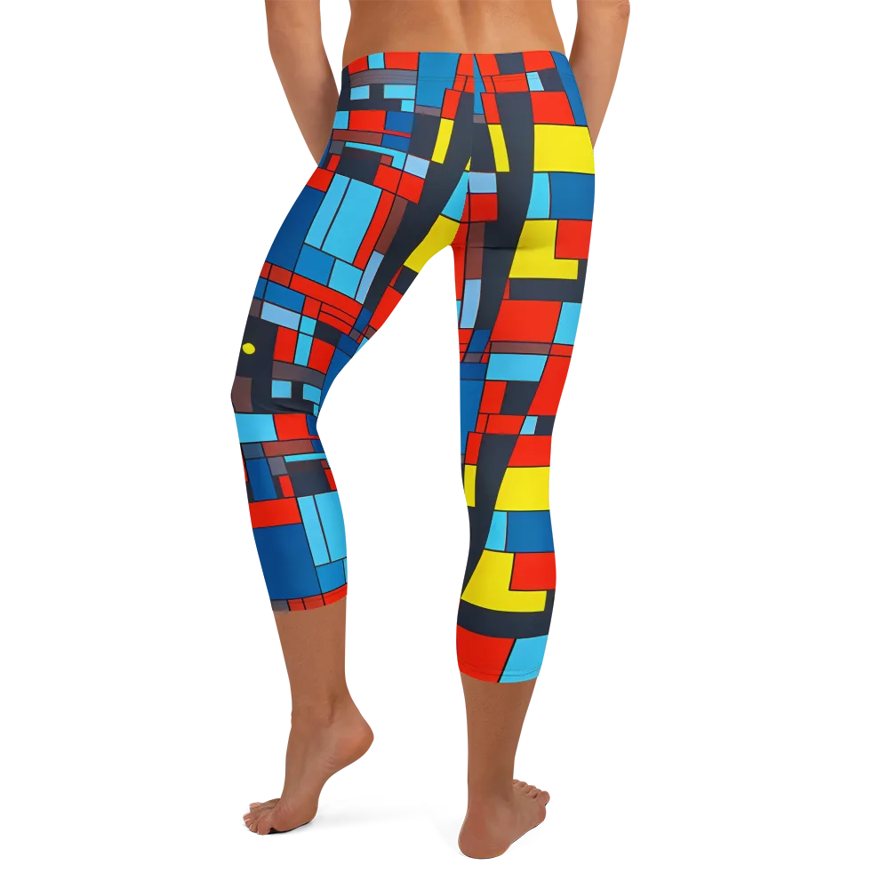 Electric Bauhaus on Capri Leggings — Back