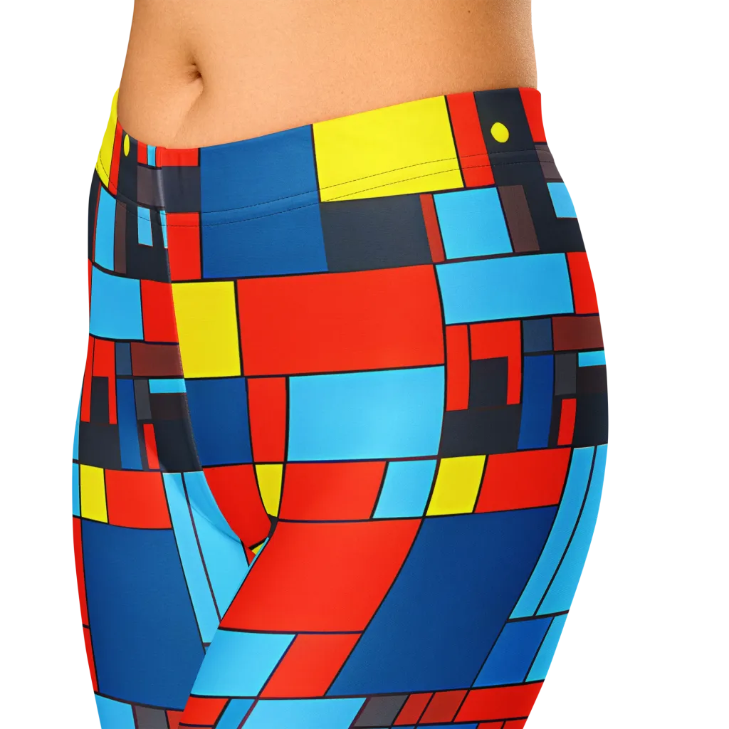 Electric Bauhaus on Capri Leggings — Zoomed-in