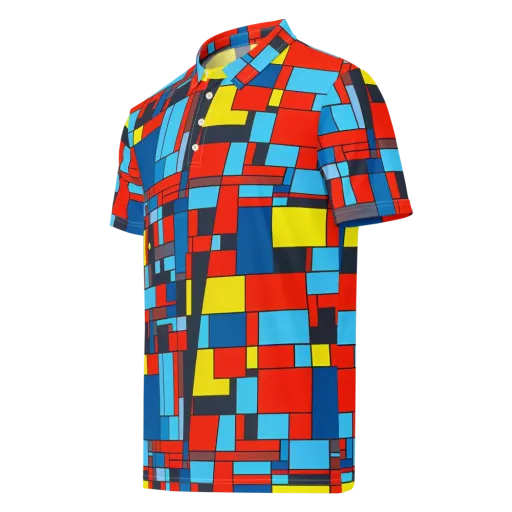 Electric Bauhaus on a Men's Slim Fit Polo Shirt