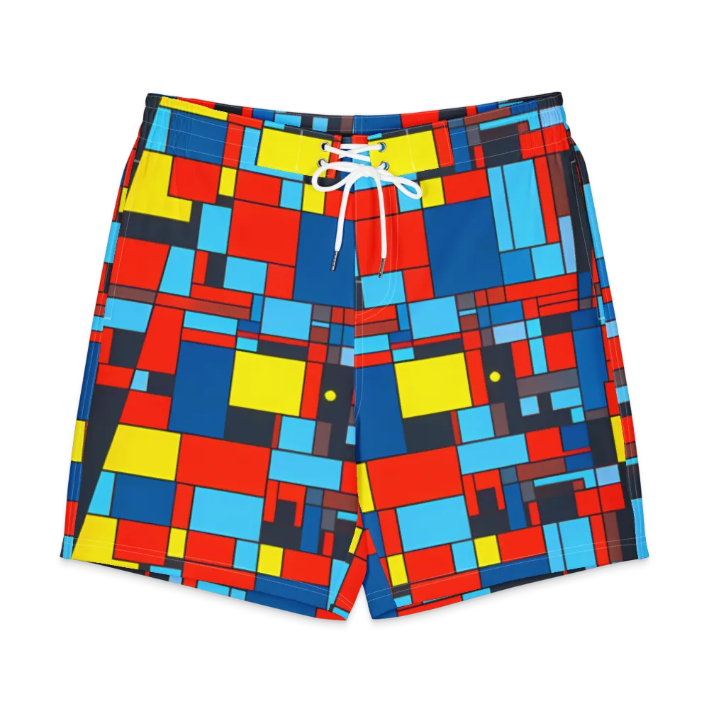 Electric Bauhaus on Men's Board Shorts — Front