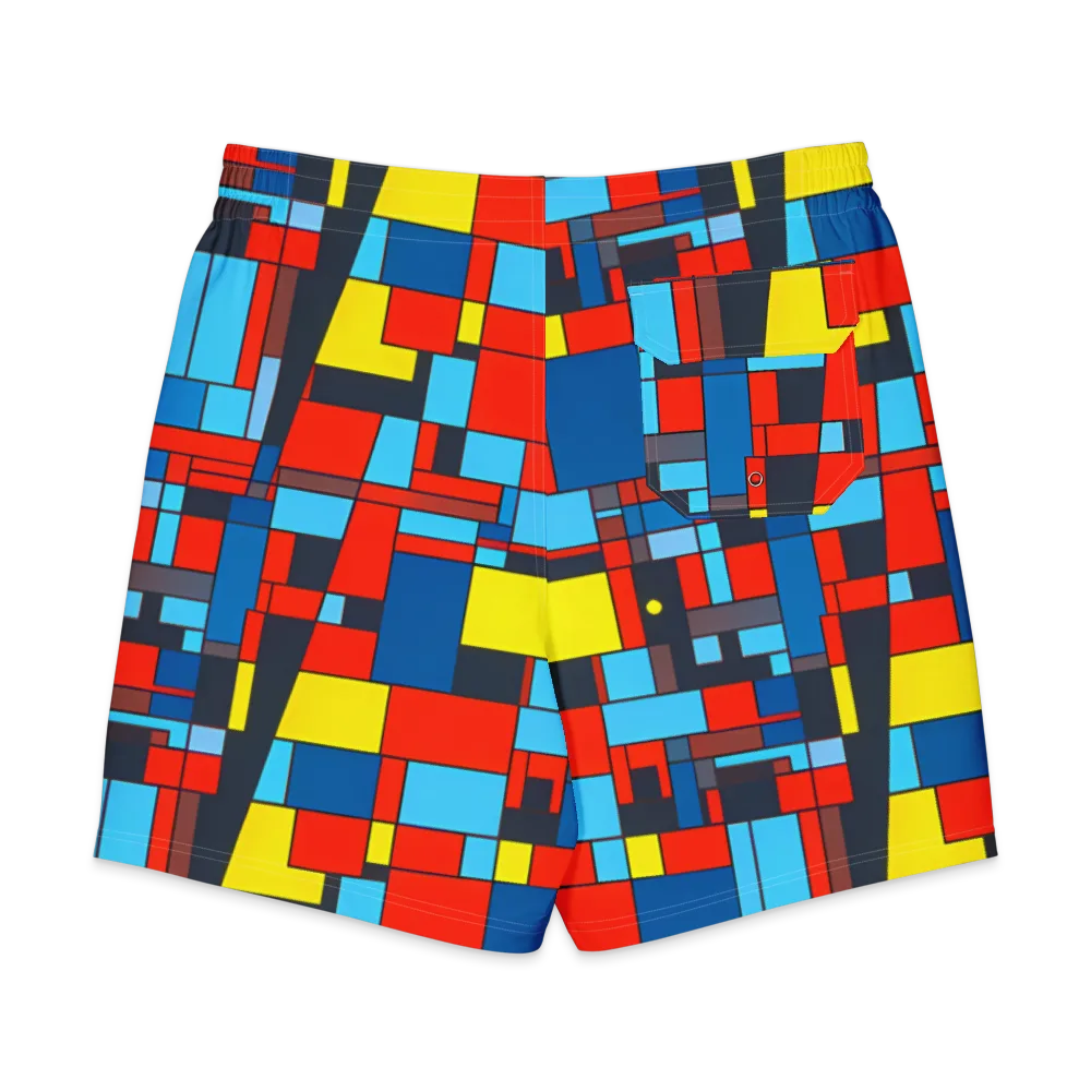 Electric Bauhaus on Men's Board Shorts — Back