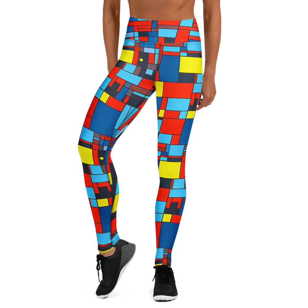 Electric Bauhaus on Yoga Leggings — Front