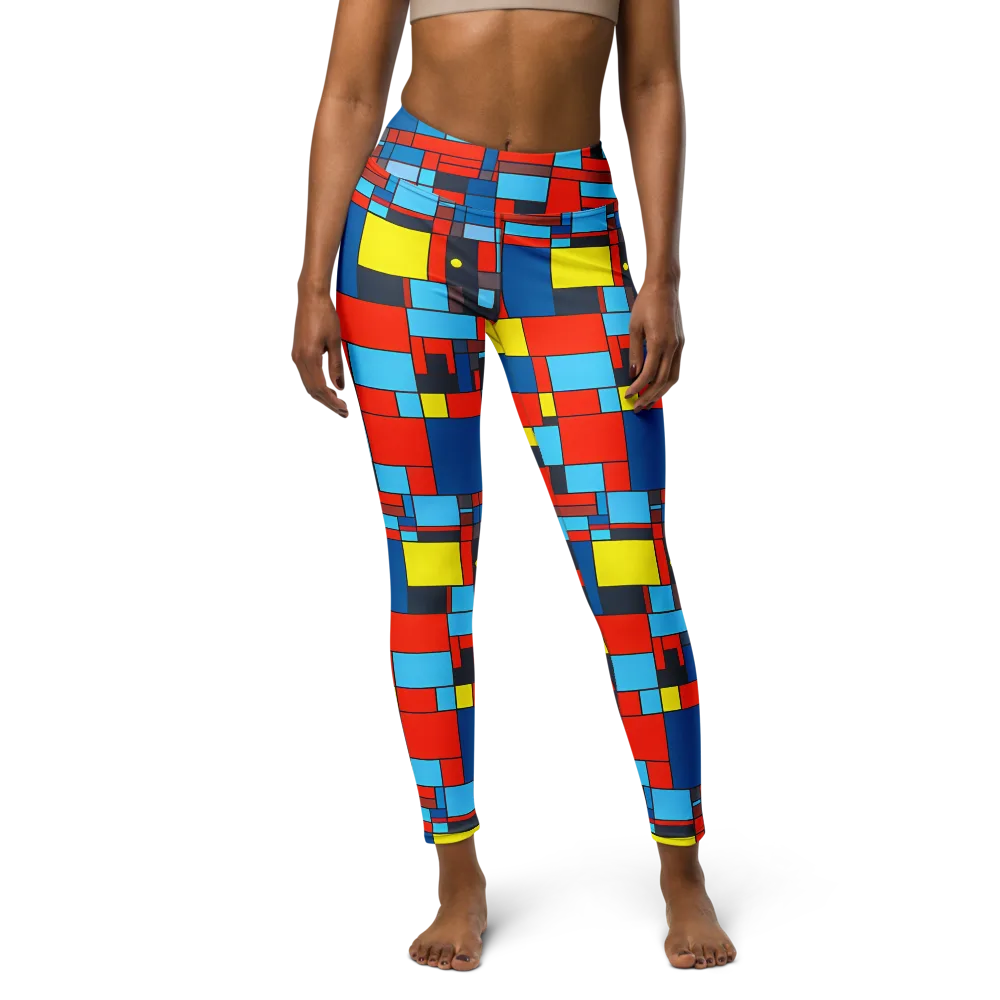 Electric Bauhaus on Yoga Leggings — Front
