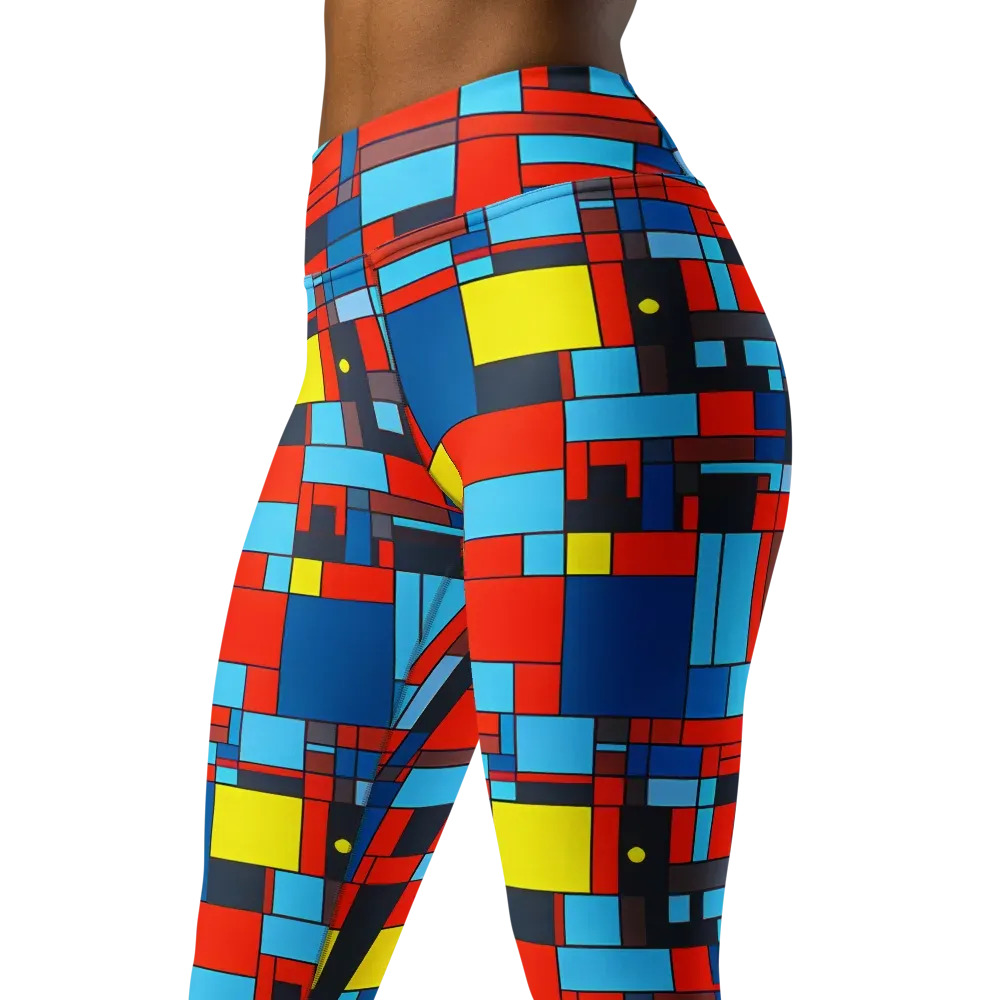 Electric Bauhaus on Yoga Leggings — Left Front