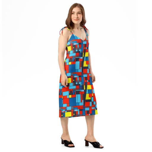 Electric Bauhaus on a Slip Dress