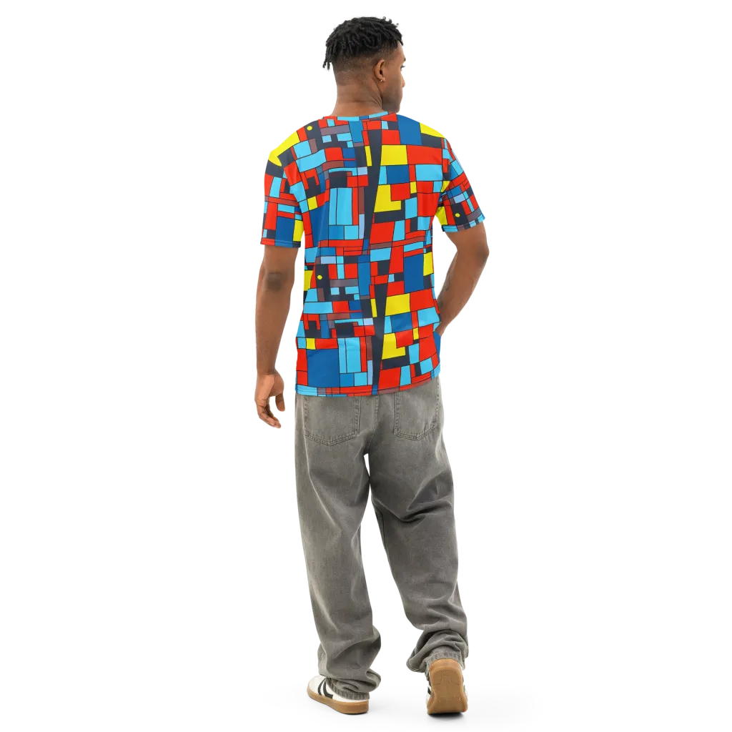 Electric Bauhaus on Men's Cotton Crew Neck T-Shirt — Back