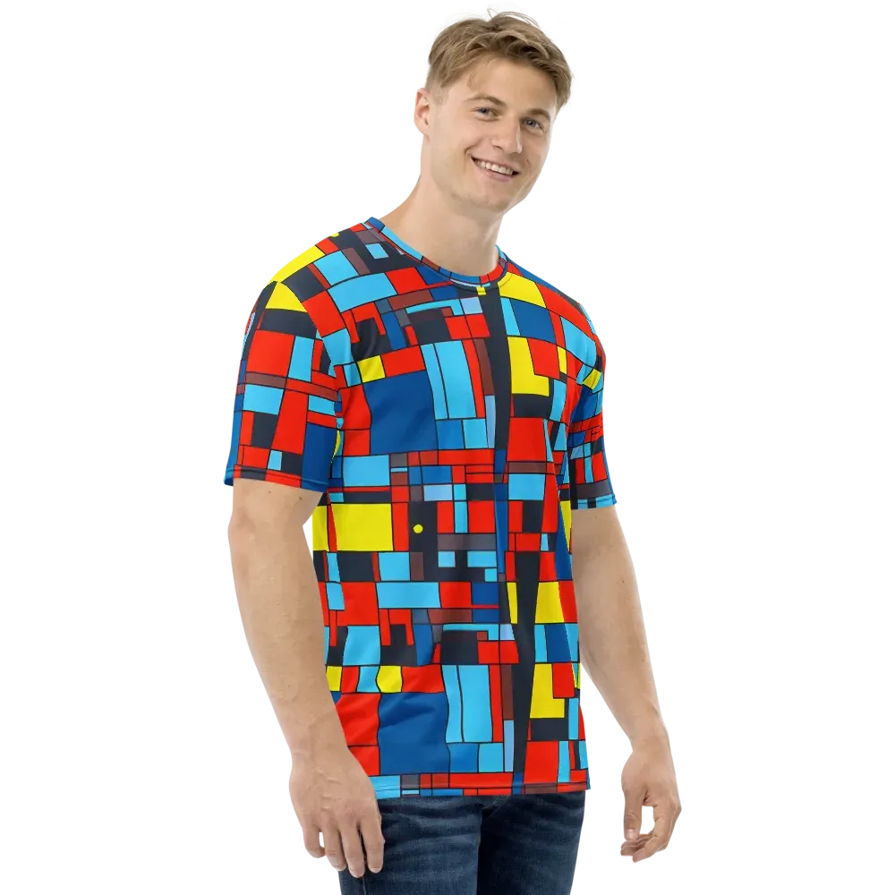Electric Bauhaus on Men's Crew Neck T-Shirt — Right