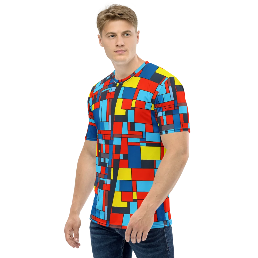Electric Bauhaus on Men's Crew Neck T-Shirt — Left