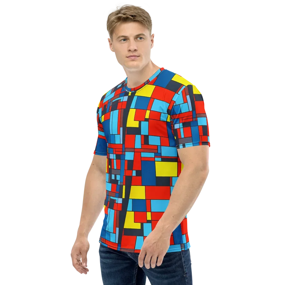 Electric Bauhaus on Men's Crew Neck T-Shirt — Left