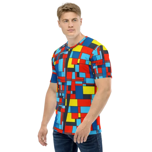 Electric Bauhaus on a Men's Crew Neck T-Shirt