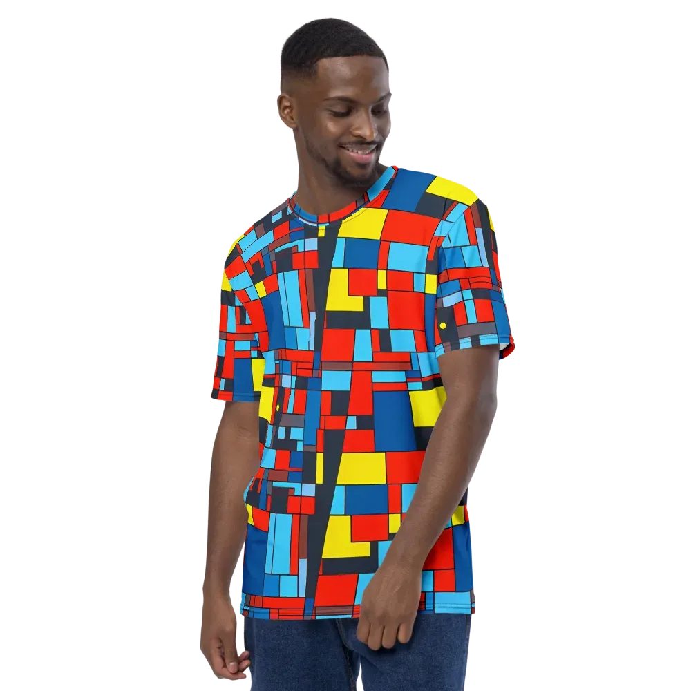 Electric Bauhaus on Men's Crew Neck T-Shirt — Left