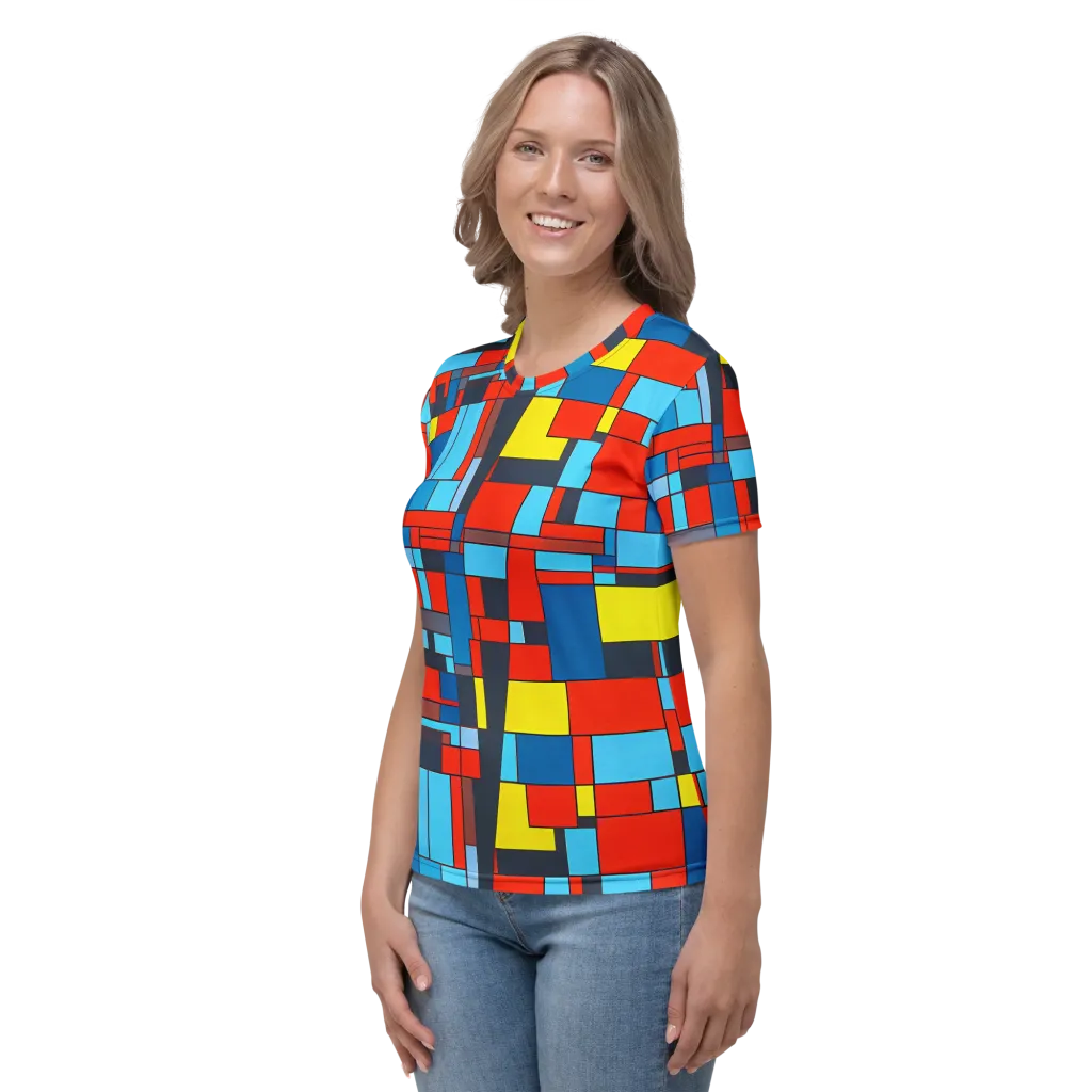 Electric Bauhaus on Women's Crew Neck T-Shirt — Left