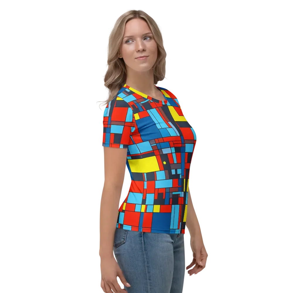 Electric Bauhaus on Women's Crew Neck T-Shirt — Right